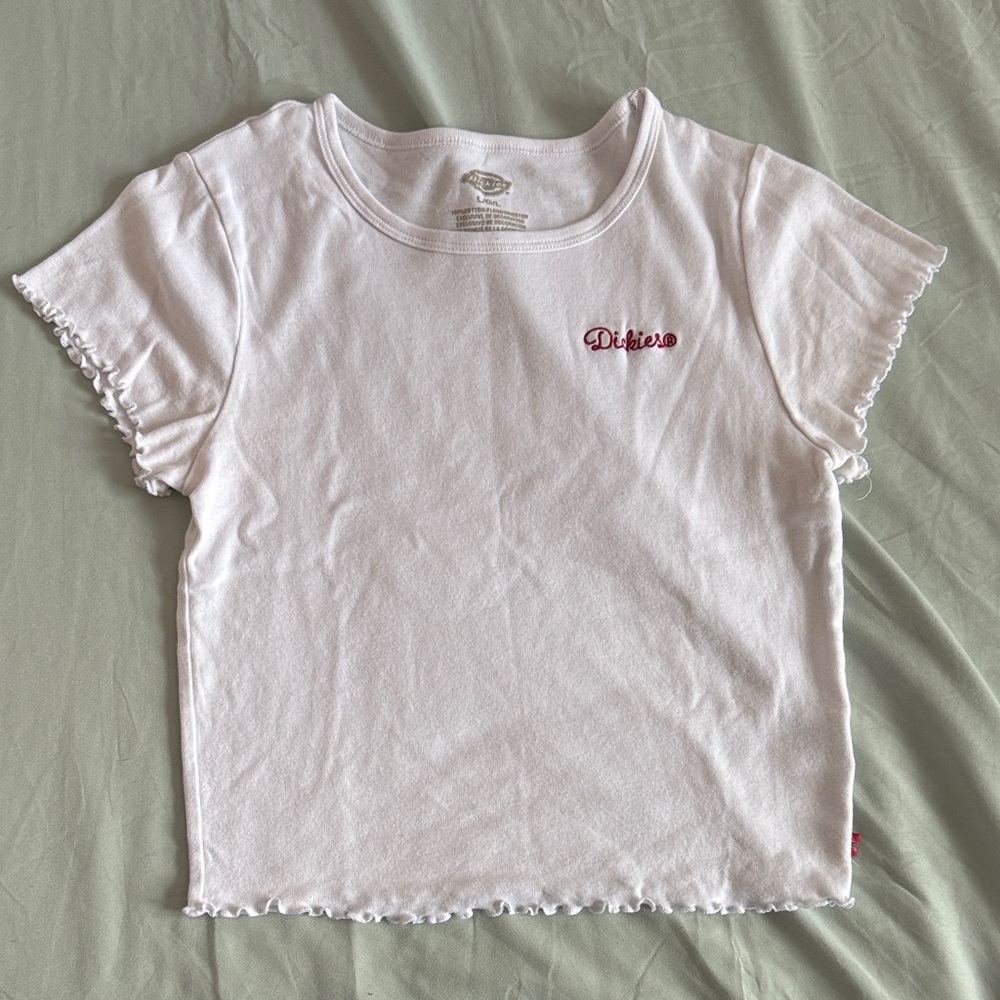 Dickies White Tee with Red Logo